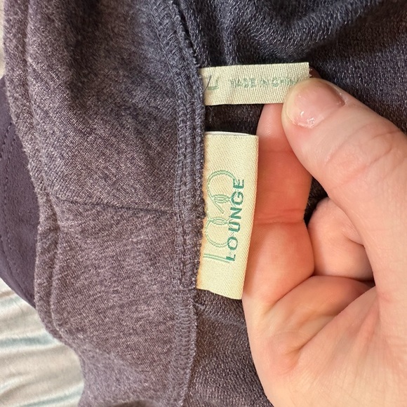 LOGO Navy Open Front Cardigan French Terry Waterfall Size Large lagenlook - Picture 9 of 9